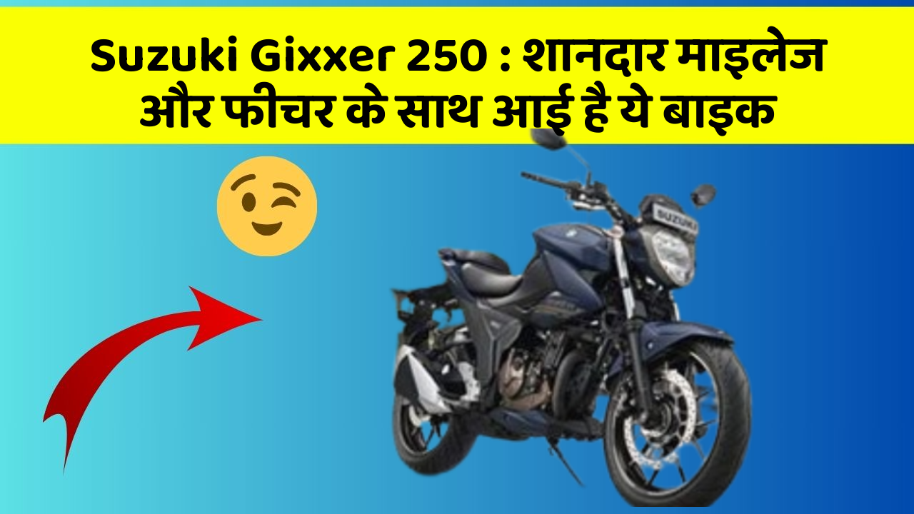 Suzuki Gixxer 250 : शानदार माइलेज और फीचर के साथ आई है ये बाइक